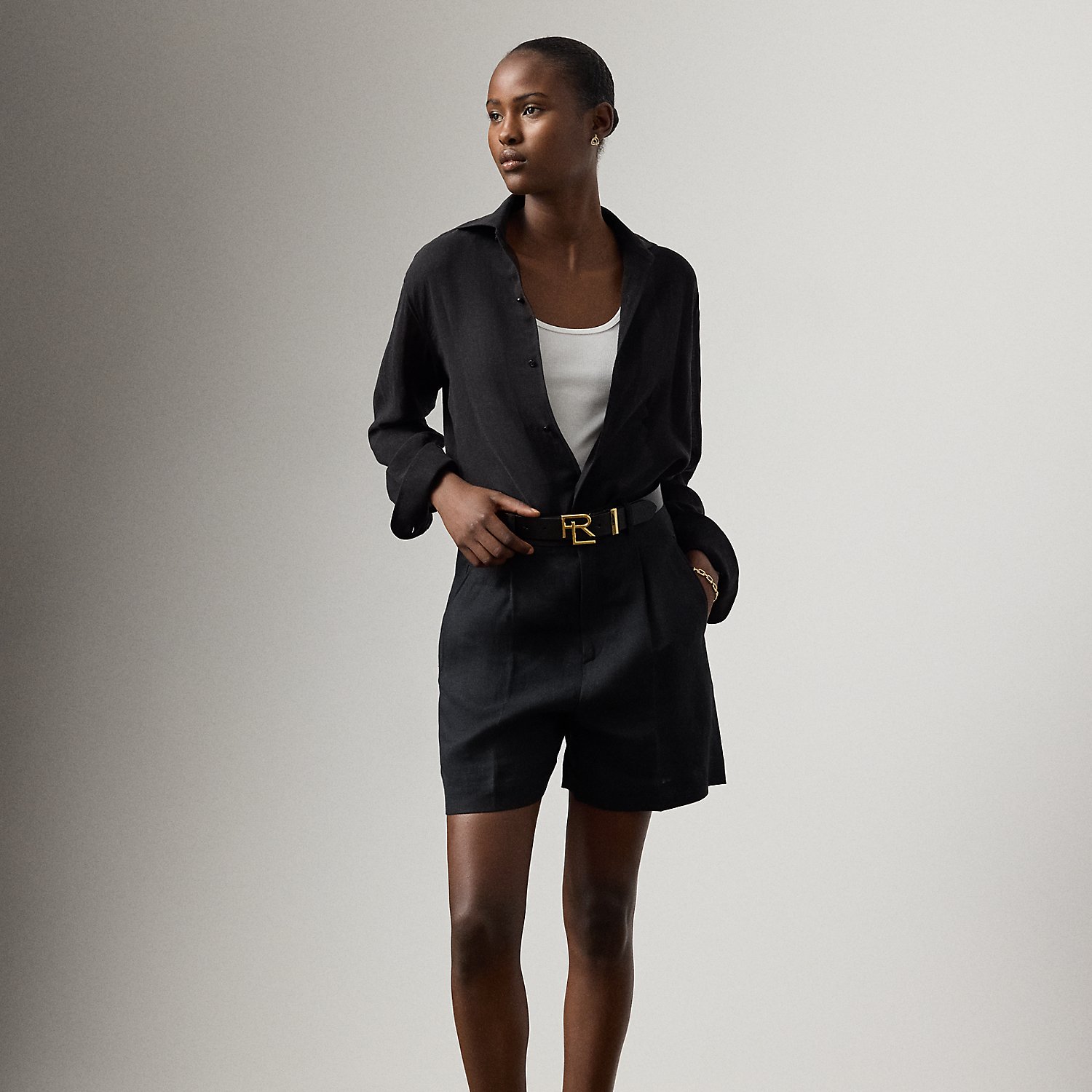 Leinenshorts Tracy mit Falten von Collection