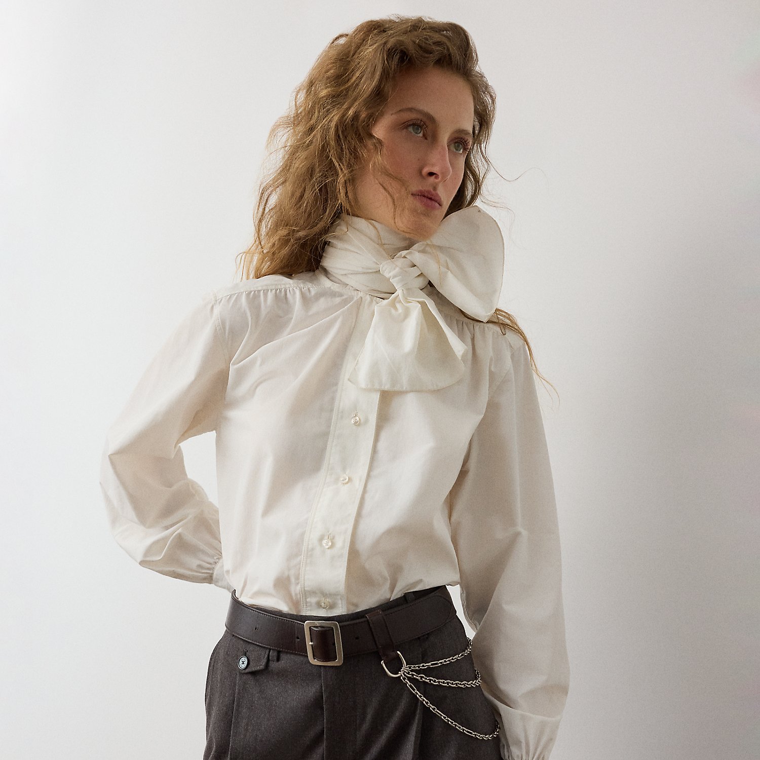 Popeline-Bluse Dara mit Bindedetail von Collection