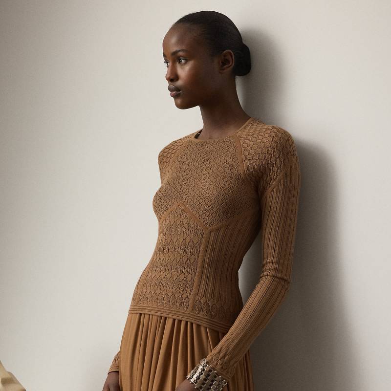 Pullover mit Raglanärmeln und Lochmuster von Collection