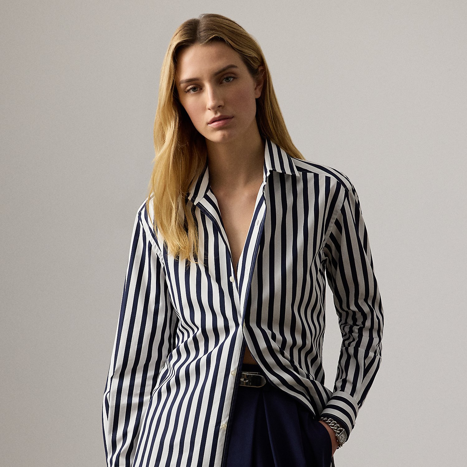 Relaxed-Fit Capri-Hemd mit Streifen von Collection