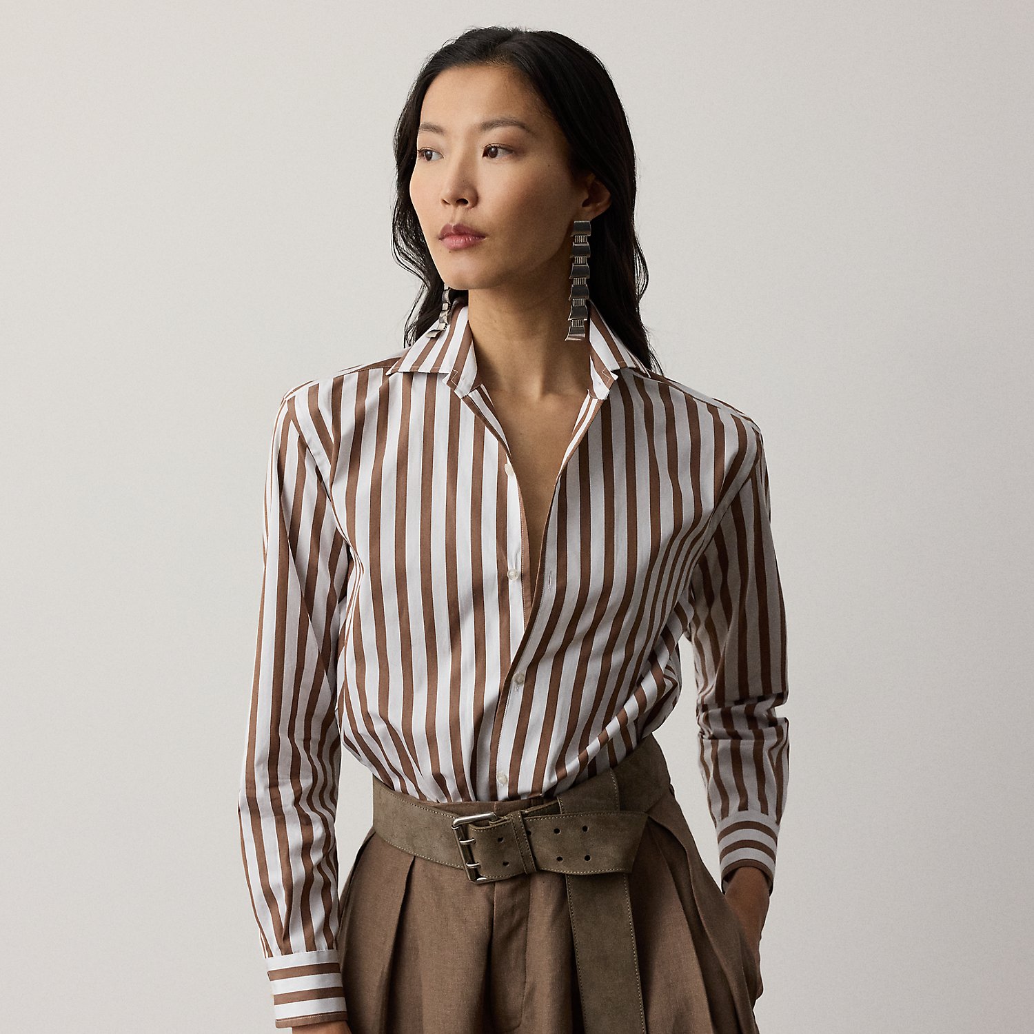 Relaxed-Fit Capri-Hemd mit Streifen von Collection