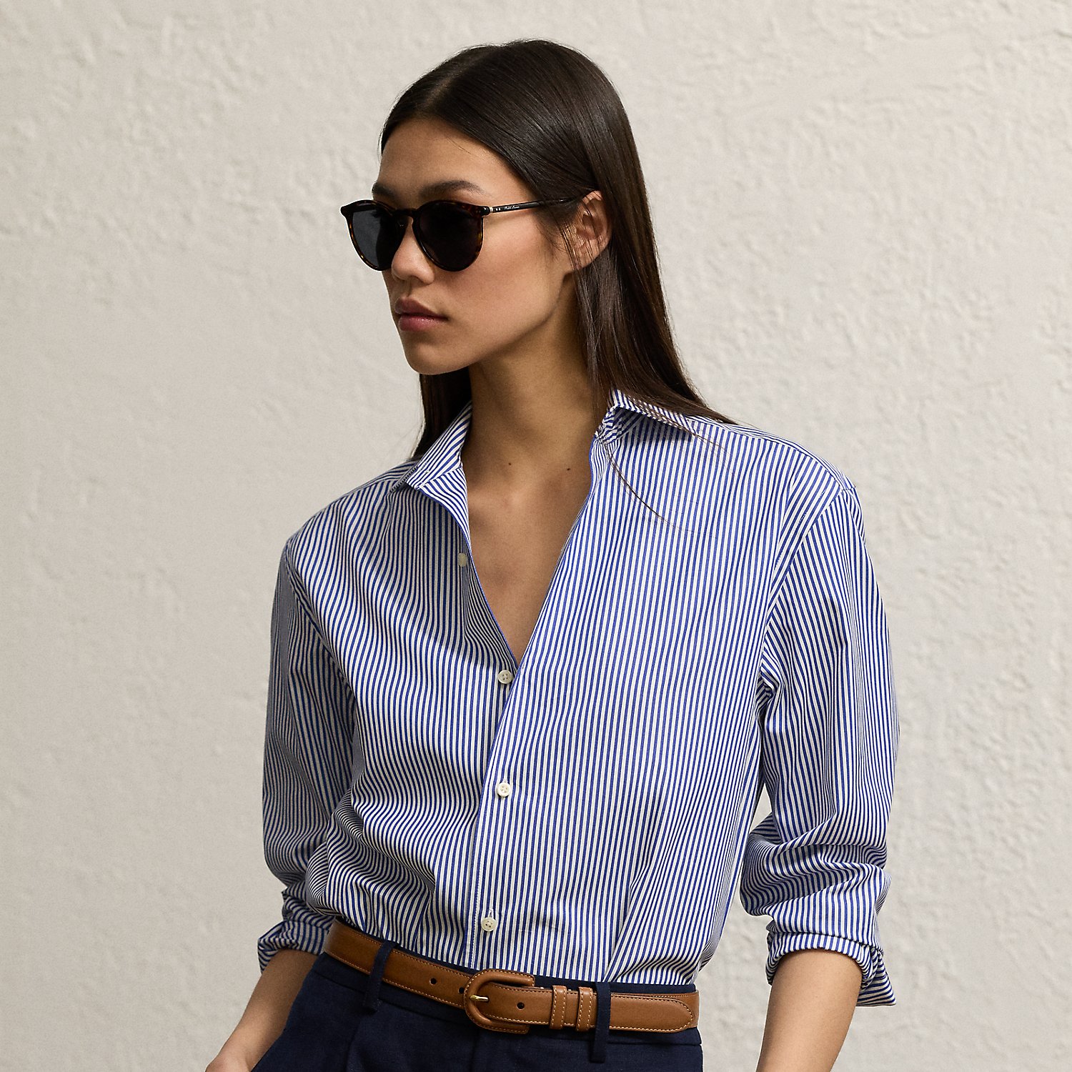 Relaxed-Fit Capri-Hemd mit Streifen von Collection