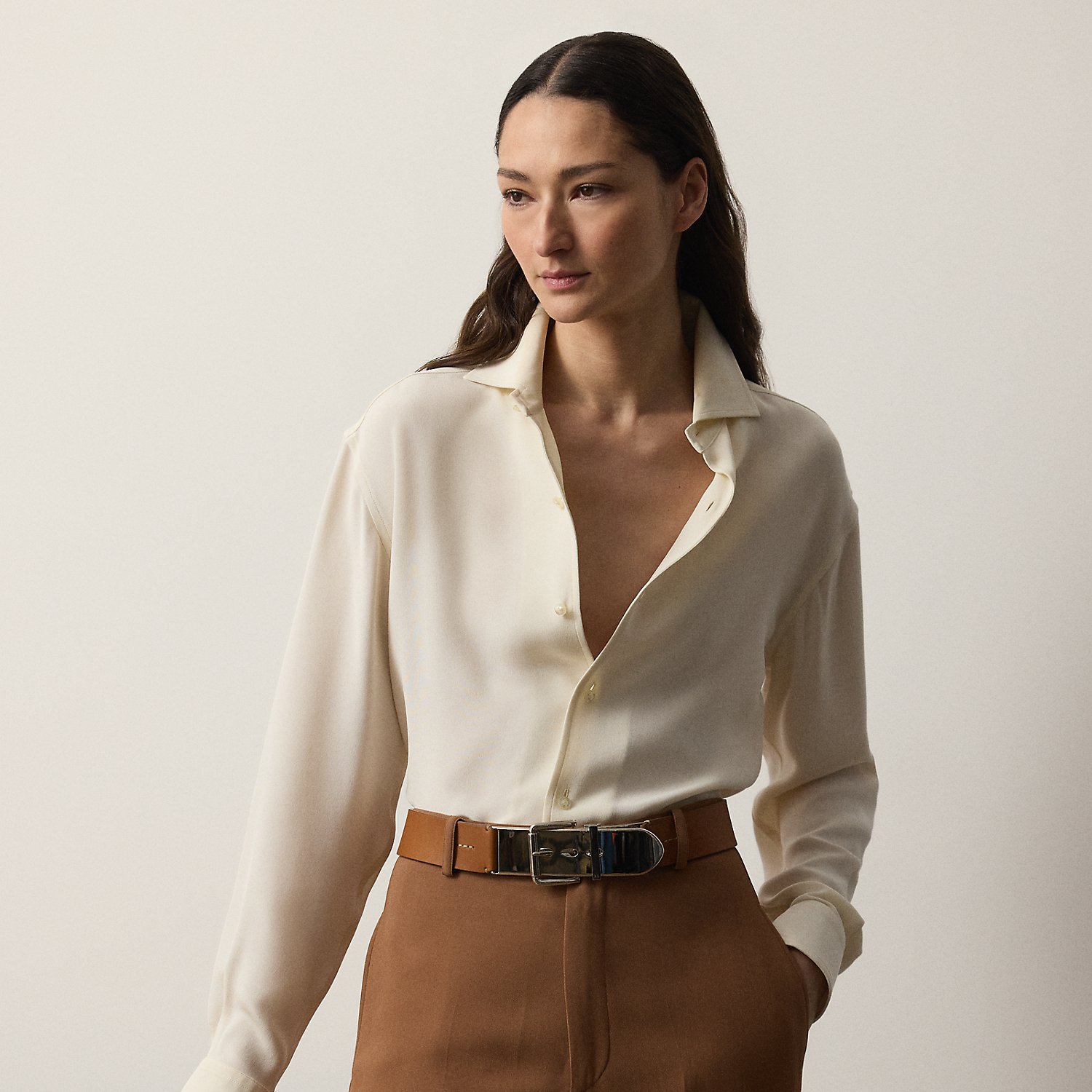 Relaxed-Fit Seiden-Marocain-Caprihemd von Collection