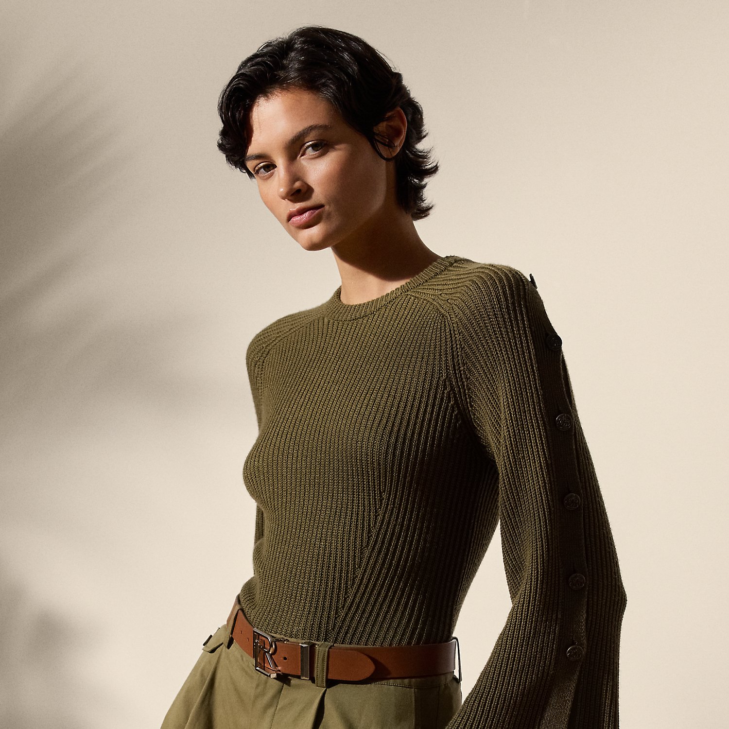 Rippenstrickpullover aus Wolle und Seide von Collection