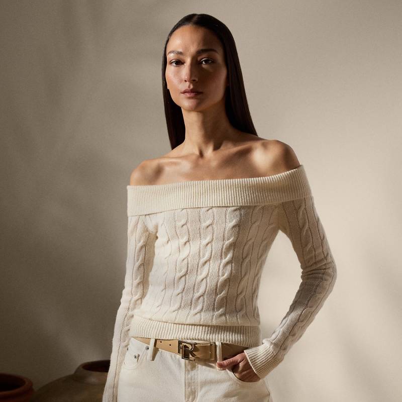 Schulterfreier Pullover mit Kaschmir von Collection