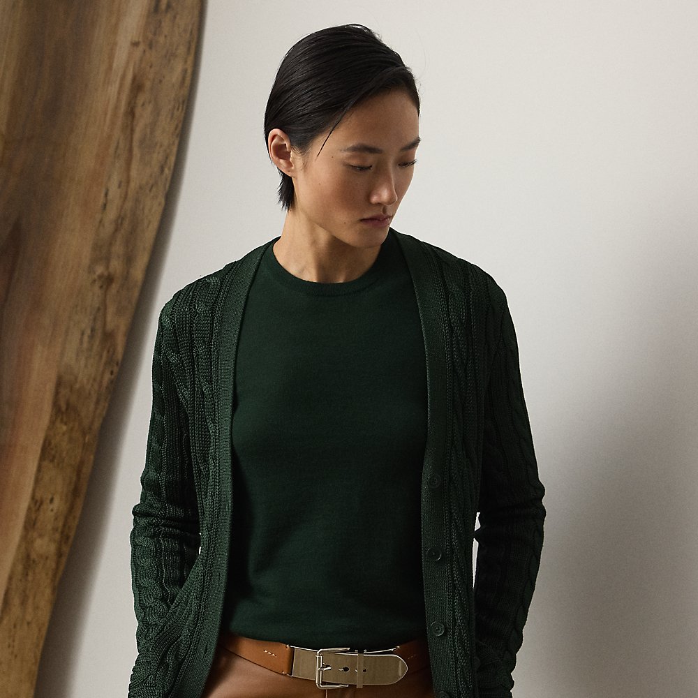 Seiden-Strickjacke mit Zopfmuster Seiden-Strickjacke mit Zopfmuster von Collection
