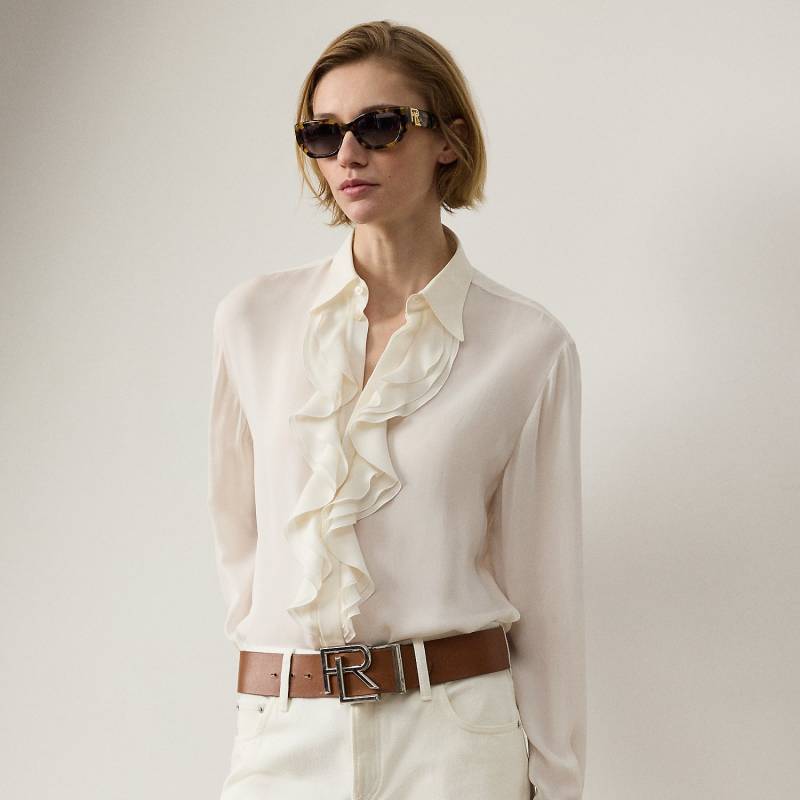 Seidenbluse Addison mit Rüschenbesatz von Collection