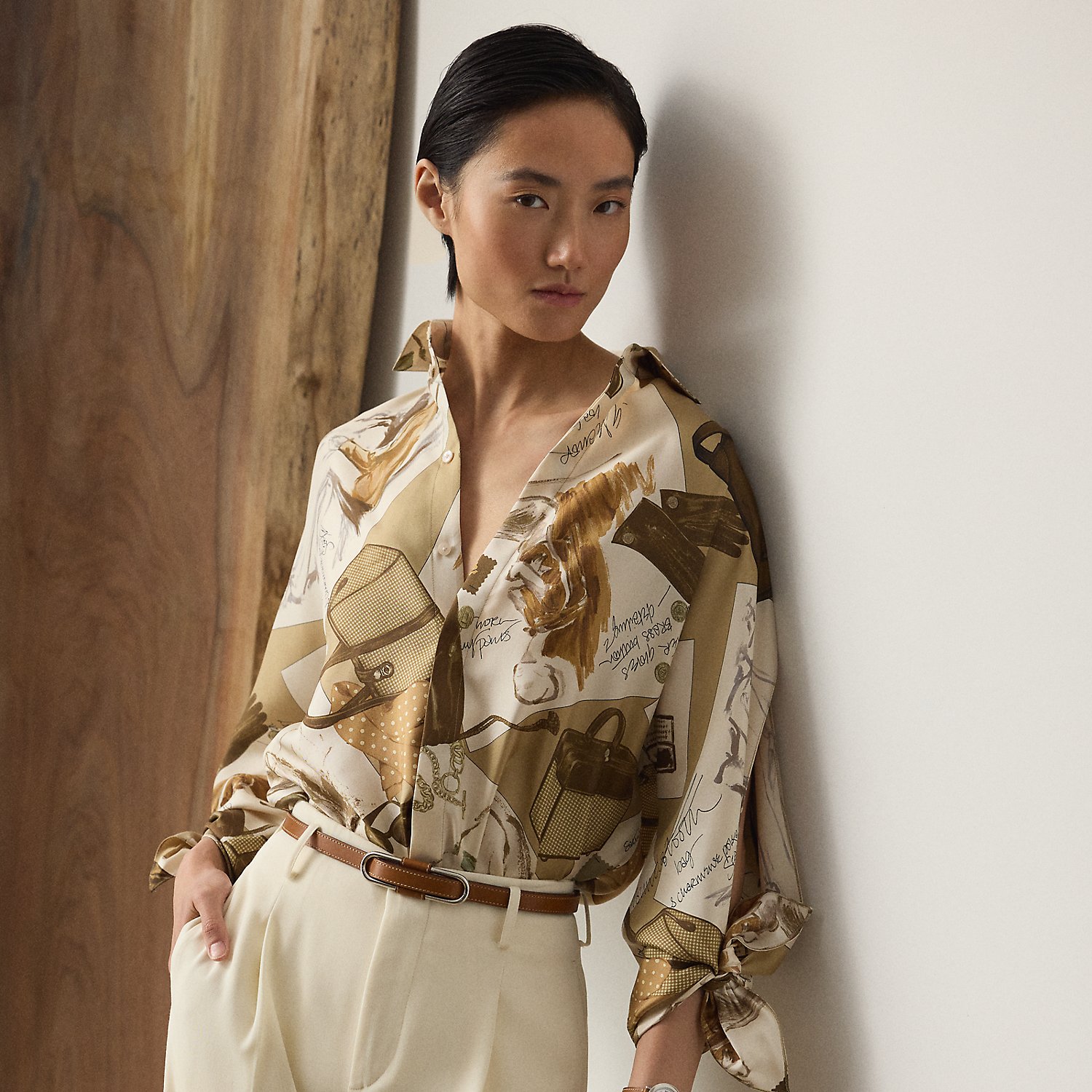 Seidenbluse Karen mit Tagebuchmotiv von Collection