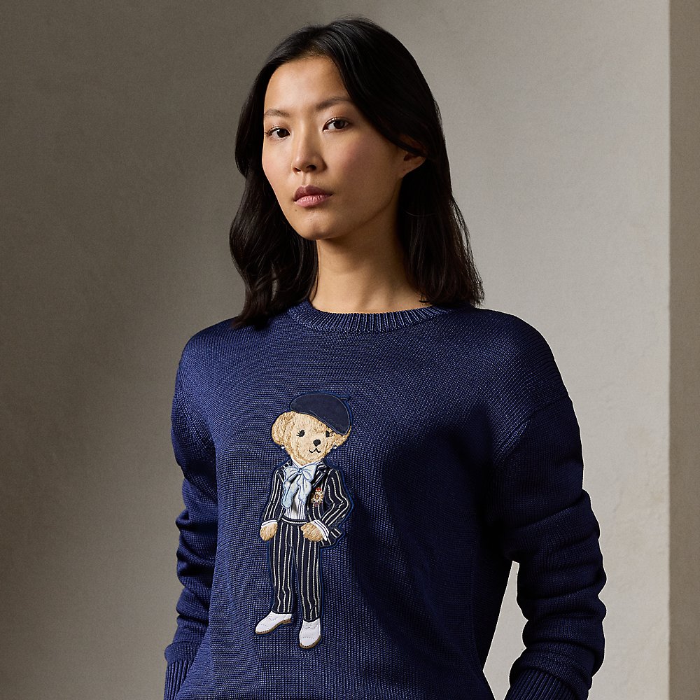 Seidenpullover mit Cricket Polo Bear von Collection