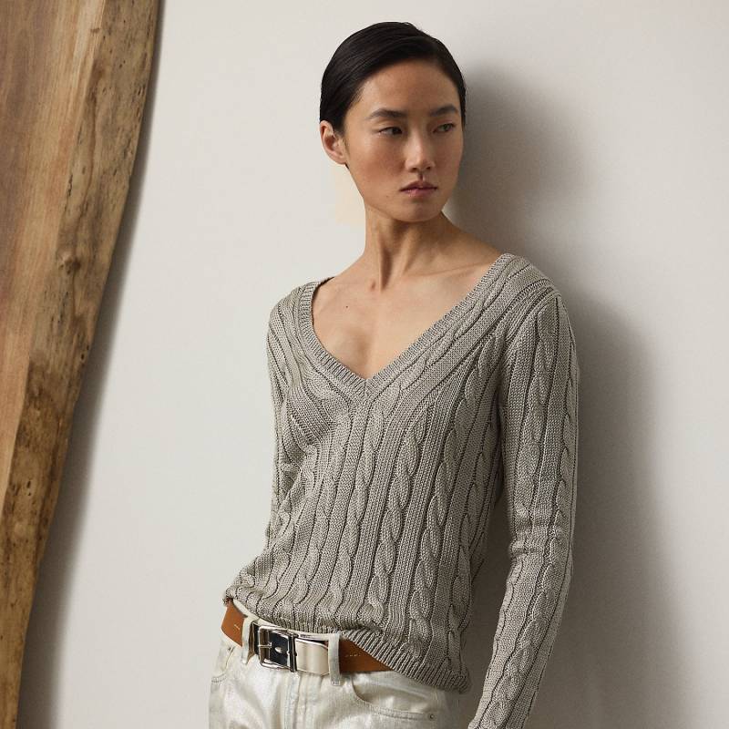 Seidenpullover mit Zopfmuster von Collection