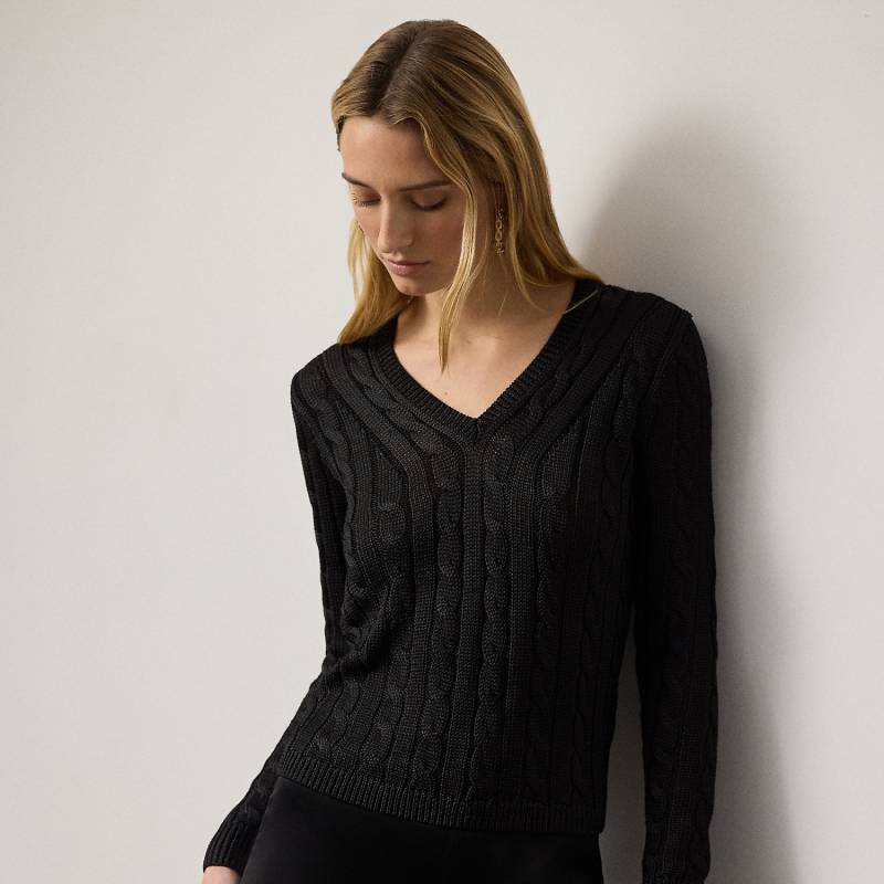 Seidenpullover mit Zopfmuster von Collection