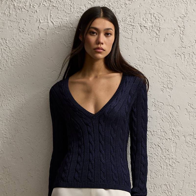 Seidenpullover mit Zopfmuster von Collection