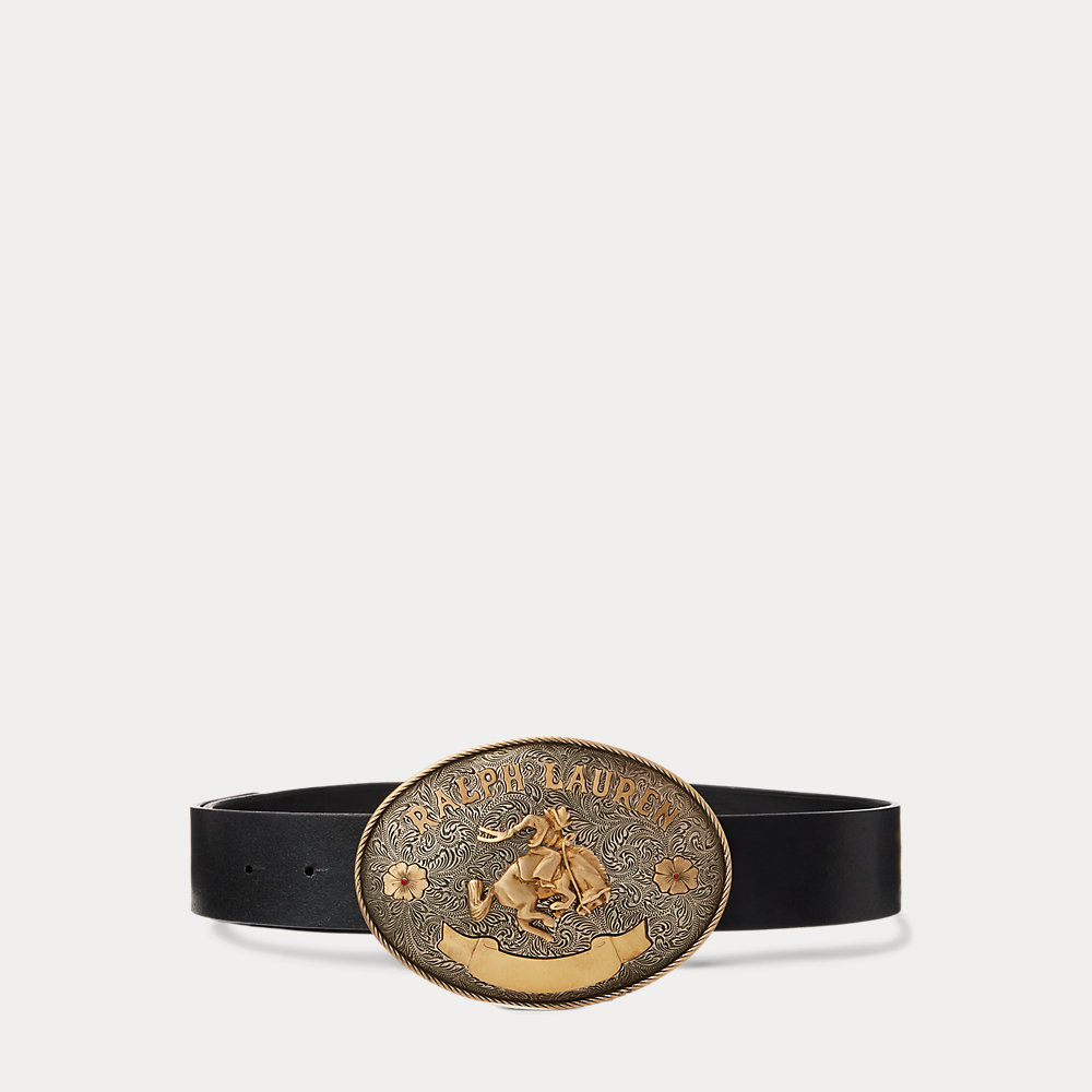 Vachetteleder-Gürtel mit Rodeo-Schnalle Vachetteleder-Gürtel mit Rodeo-Schnalle von Collection