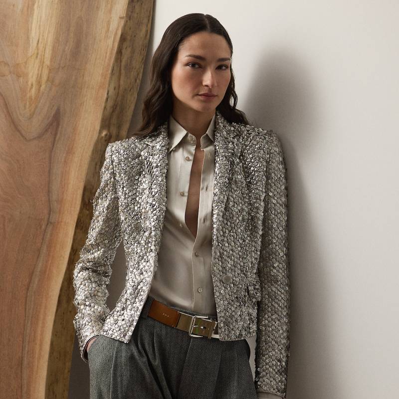 Verzierte Jacke Fawn aus Seidensatin von Collection