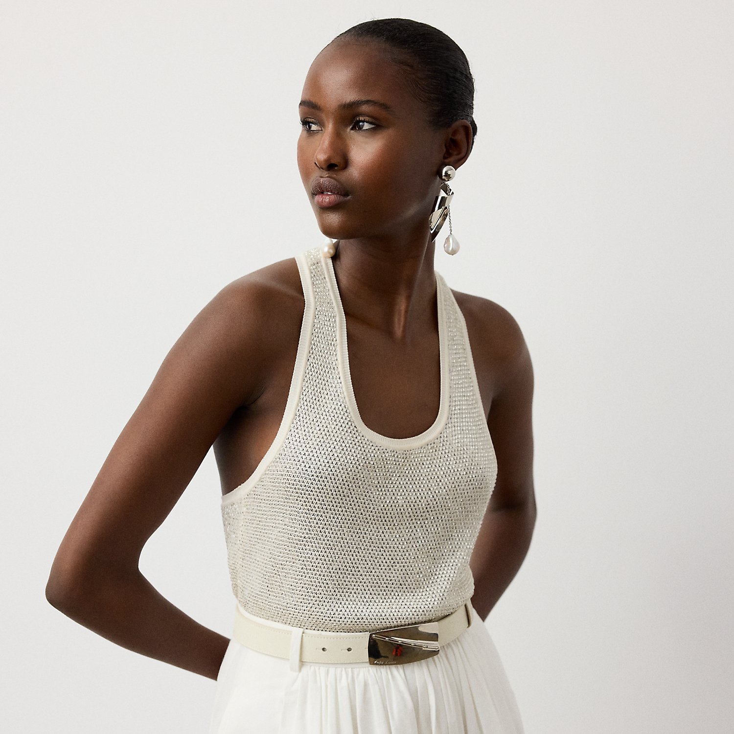 Verziertes Racerback-Sweater-Tanktop von Collection