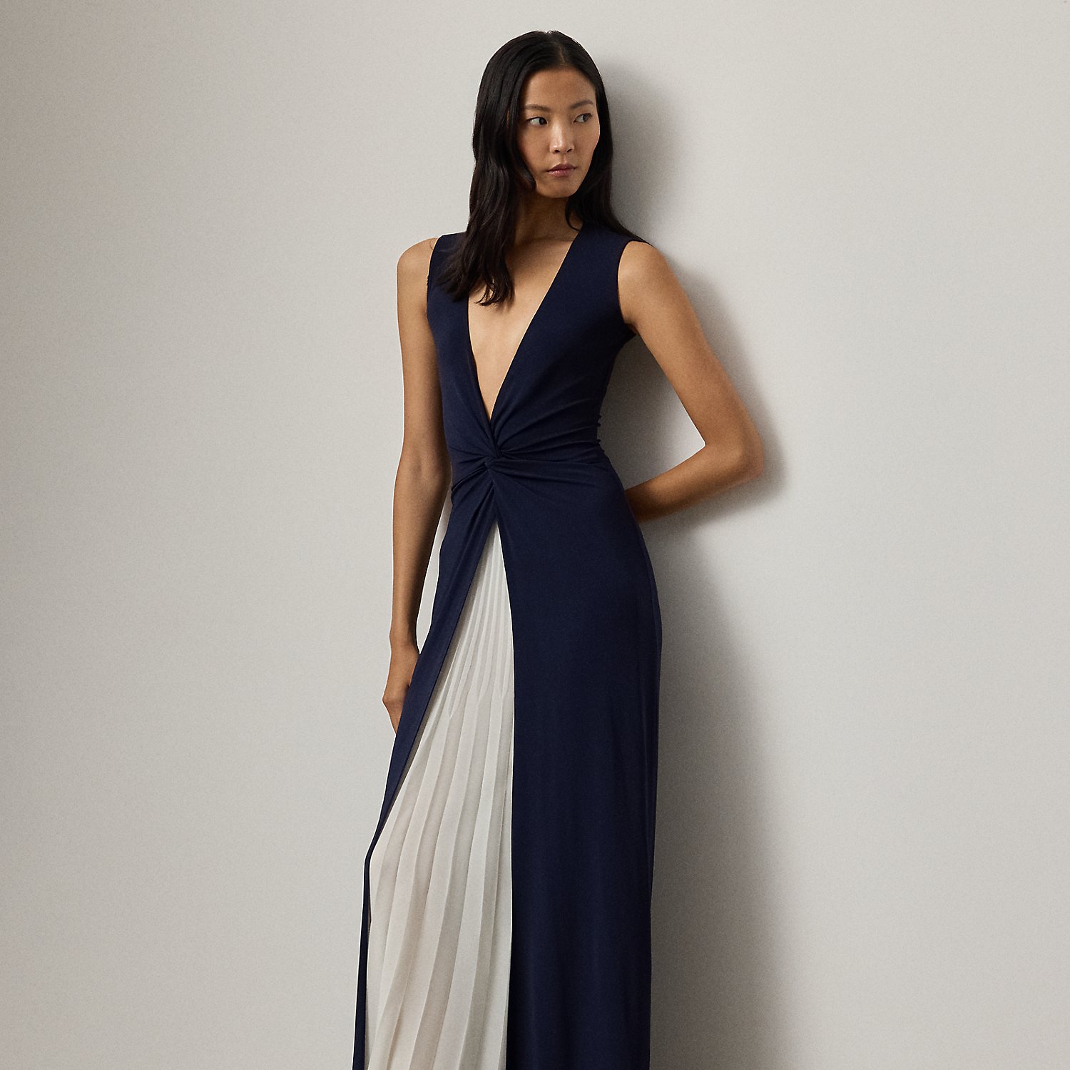 Zweifarbiges plissiertes Abendkleid Zach von Collection