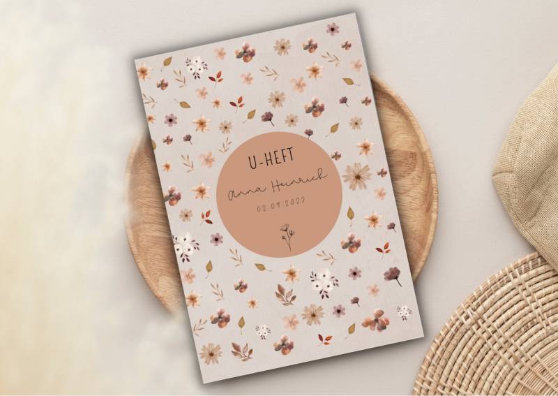 Personalisierte U-Heft Hülle + Impfpass Mutterpass Hüllen Boho Blumen Smoky von CollectionAesthetic