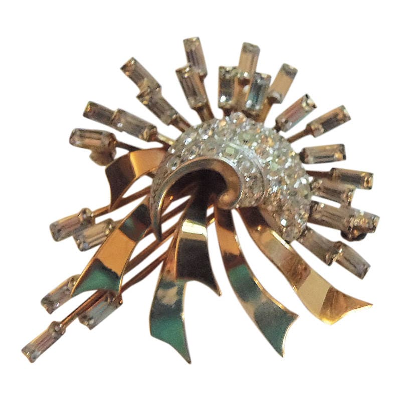1940Er Jahre Strass Brosche Pin Anhänger Cr Hettle Gold Wash Brautschmuck 1940Er Jahre Strass Brosche Pin Anhänger Cr Hettle Gold Wash Brautschmuck von CollectionsbyAnn