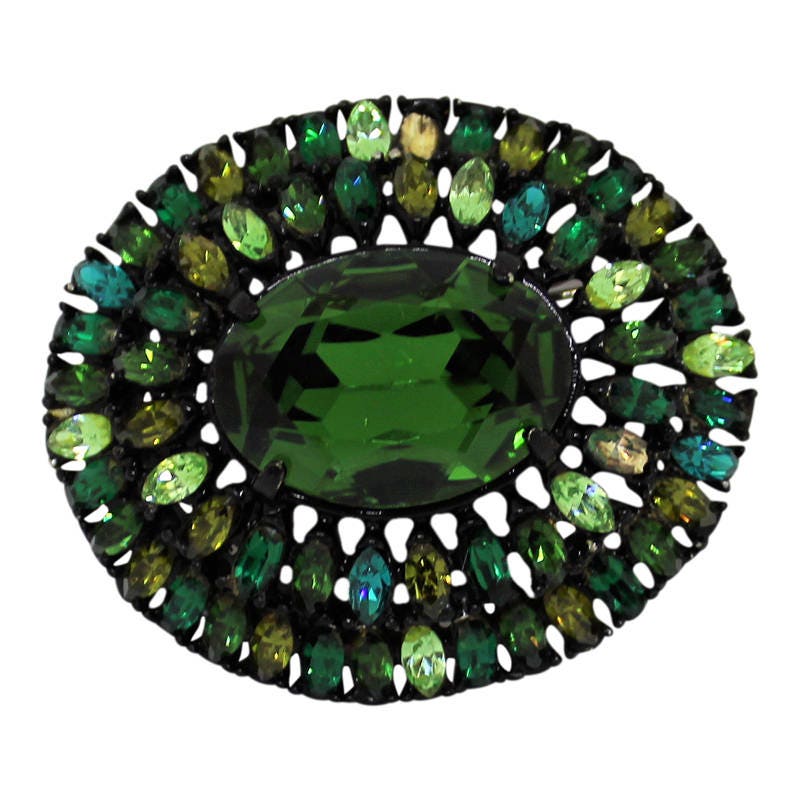 Hollycraft Vintage Grüne Strass Brosche 1950S Smaragd Anstecknadel Hollycraft Vintage Grüne Strass Brosche 1950S Smaragd Anstecknadel von CollectionsbyAnn