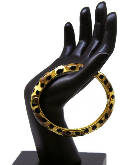 Kenneth Jay Lane Leopard Print Armreif 2006 Statement Schmuck von CollectionsbyAnn