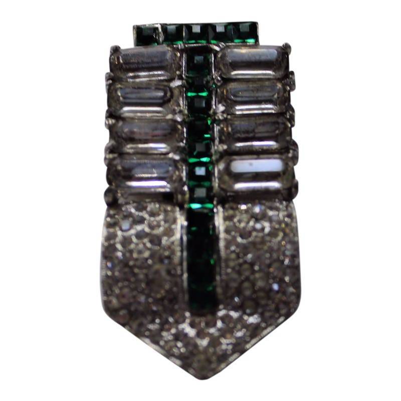 Vintage 1930Er Jahre Art Deco Smaragd Strass Kleider Clip Vintage 1930Er Jahre Art Deco Smaragd Strass Kleider Clip von CollectionsbyAnn