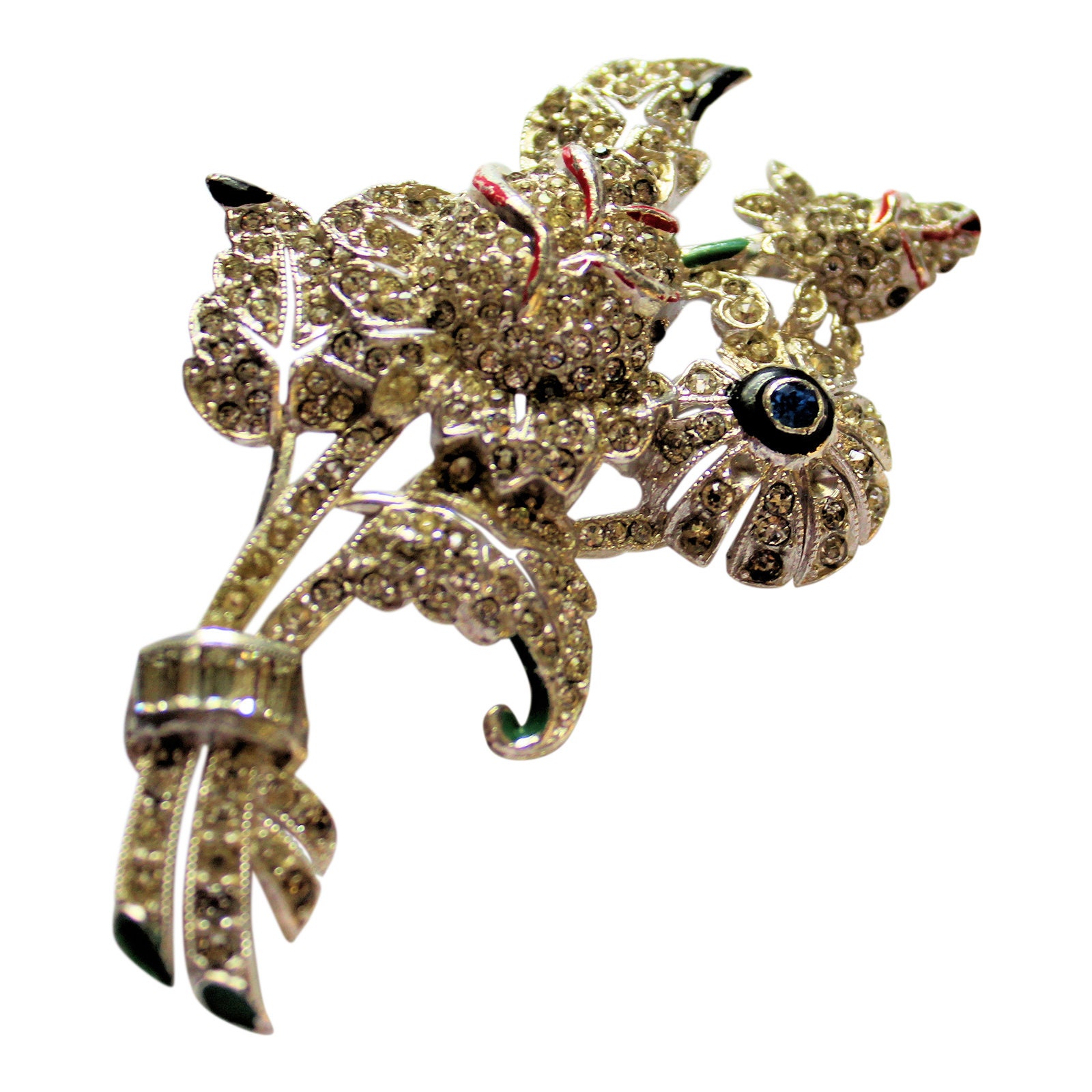Vintage 1930Er Jahre Art Deco Strass Brosche Emaille Brautschmuck Vintage 1930Er Jahre Art Deco Strass Brosche Emaille Brautschmuck von CollectionsbyAnn