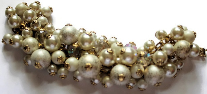 Vintage 1950Er Jahre Perlen & Kristall "Cha Cha" Armband Vintage 1950Er Jahre Perlen & Kristall "Cha Cha" Armband von CollectionsbyAnn