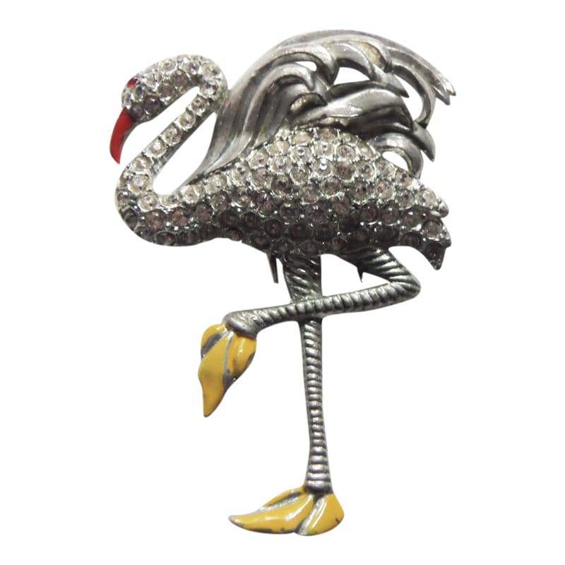Vintage Art Deco Strass Flamingo Clip - 1930Er Jahre Emaille Pelzclip Vintage Art Deco Strass Flamingo Clip - 1930Er Jahre Emaille Pelzclip von CollectionsbyAnn