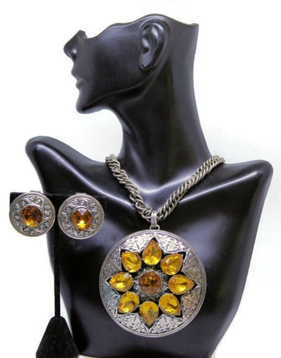 Vintage Napier Halskette & Ohrringe Renaissance Revival Runway Jewelry von CollectionsbyAnn