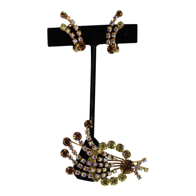 Vintage Pierre Strass Brosche Und Ohrclips Set - Brautschmuck 1950Er Jahre Vintage Pierre Strass Brosche Und Ohrclips Set - Brautschmuck 1950Er Jahre von CollectionsbyAnn