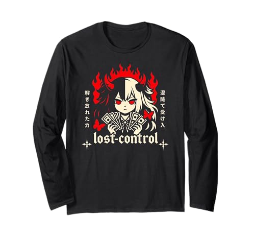 Anime Japanisch Lost Control Kanji Japan Jungen Mädchen Langarmshirt von CollectiveJapan