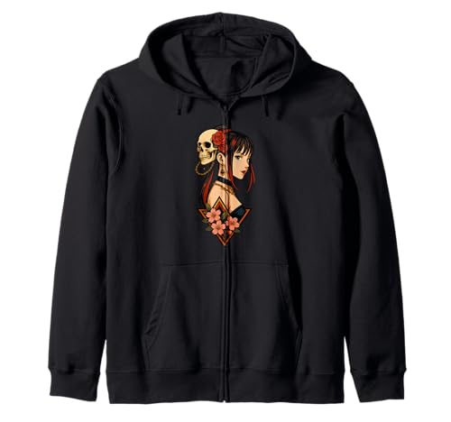 Japanisches Anime-Mädchen, japanische Totenköpfe, Waifu, Herren, Damen Kapuzenjacke Japanisches Anime-Mädchen, japanische Totenköpfe, Waifu, Herren, Damen Kapuzenjacke von CollectiveJapan