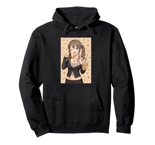 Japanisches Anime Mädchen Eiskaffee Japan Waifu Kawaii Frauen Pullover Hoodie von CollectiveJapan