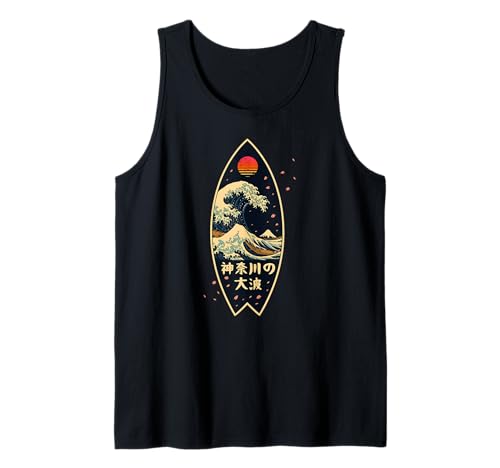 Japanisches Kanagawa Wave Surf Board Surfen Japan Jungen Mädchen Tank Top von CollectiveJapan