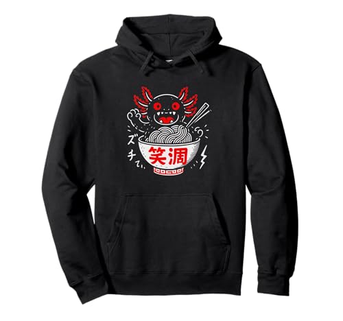 Lustige Axolotl Monster Japanische Ramen Nudeln Japan Jungen Mädchen Pullover Hoodie von CollectiveJapan