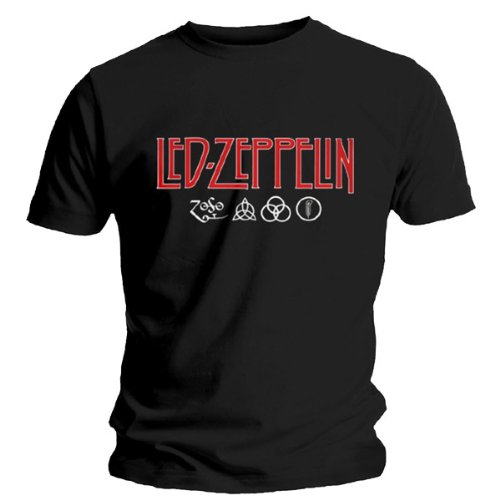 Collector's Mine Led Zeppelin Logo & Symbols 8794TSBP Herren T-Shirt, Gr. 52 (L), () von Collector's Mine