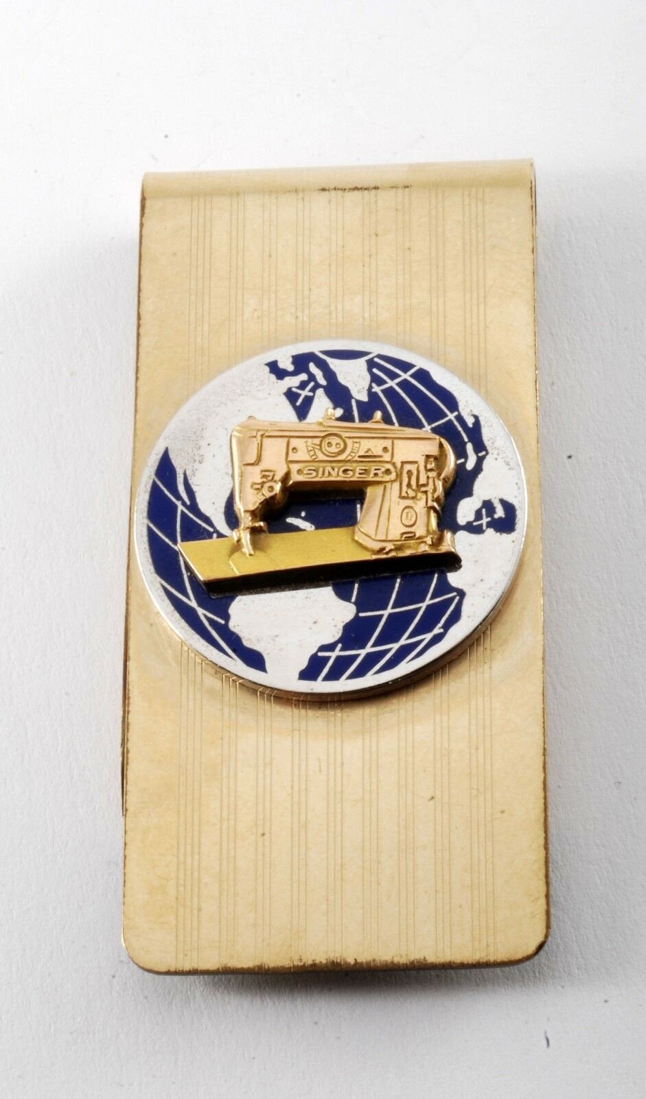 Sänger Nähmaschine "Slant Needle Club" Signiert 1/20 12K Geld Clip Verwendet von CollectorsUtopia