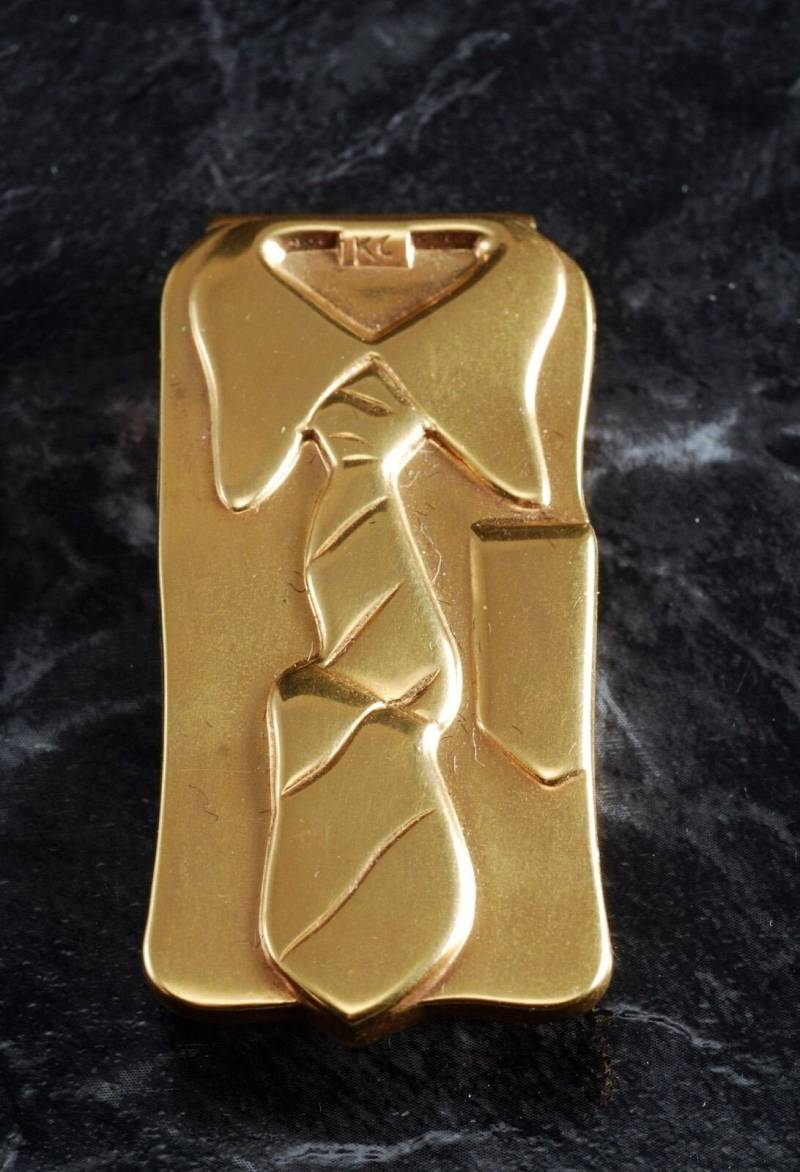 Shirt & Tie Gold Ton Metall Geld Clip W Fall Nwot von CollectorsUtopia