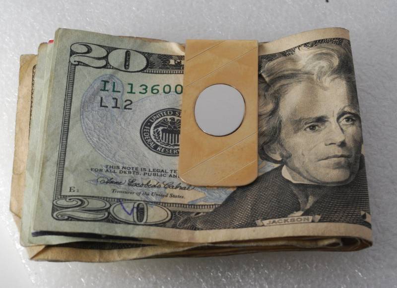 Vintage Hayward Gold & Silber Messing Geätzt Design Geldklammer Signiert New Old Stock von CollectorsUtopia