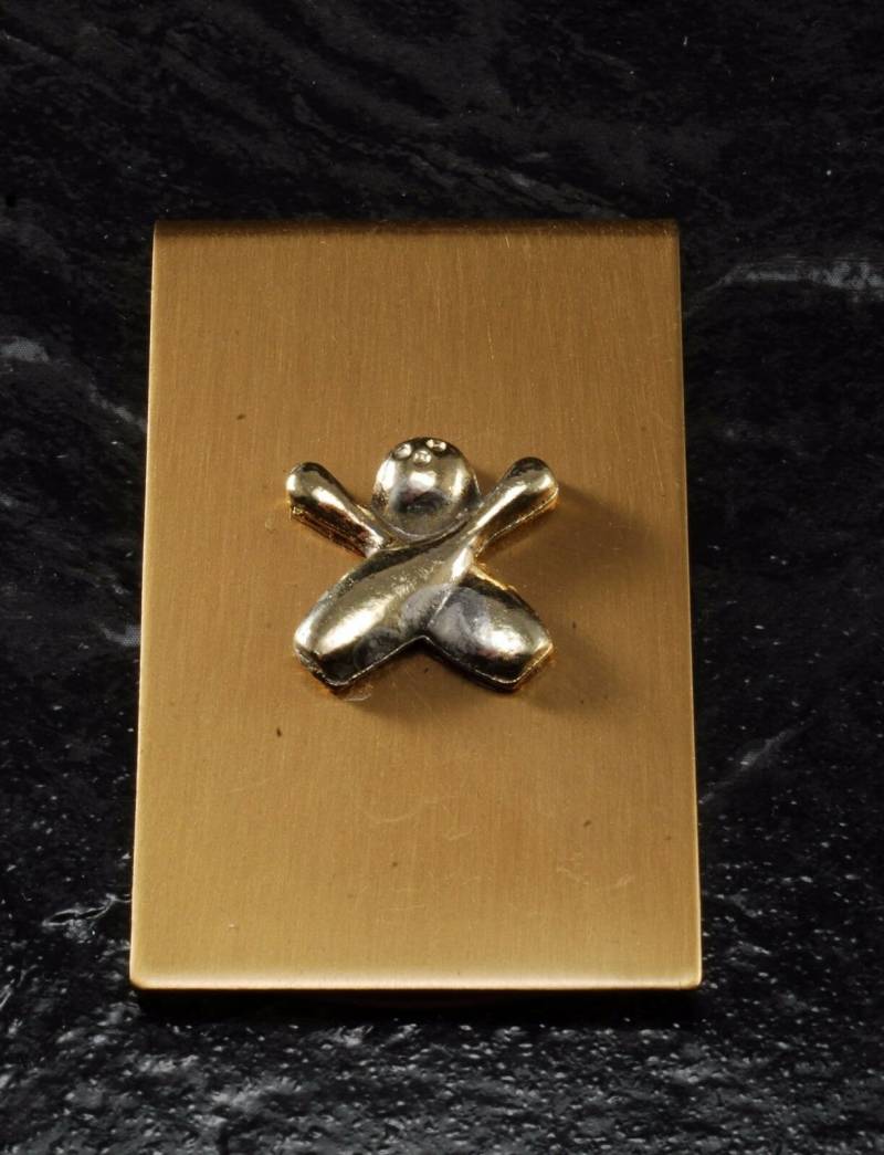 Vintage Sammler Ente Pin Bowling Gold Vergoldet Messing Geld Clip Neue Alte Lager von CollectorsUtopia