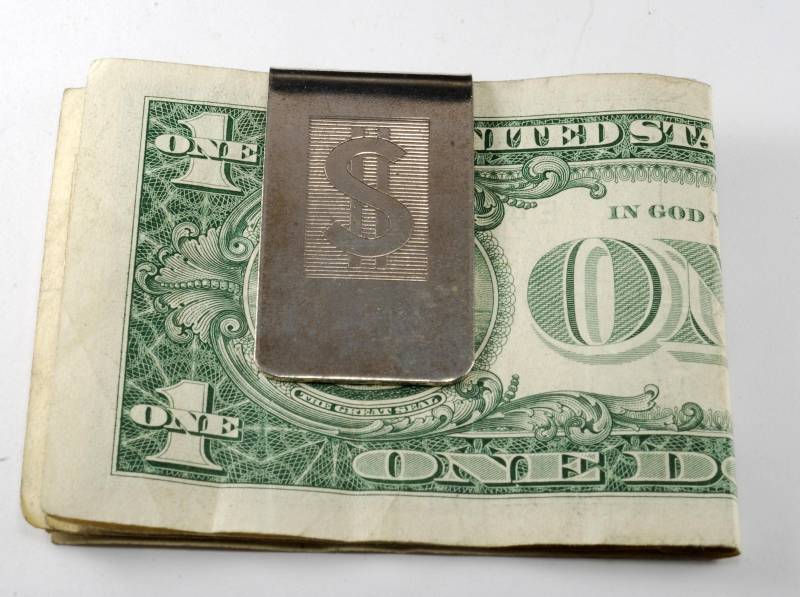 Vintage Sammlerstück Silber Ton Dollar Zeichen Geld Clip Pre Owed von CollectorsUtopia