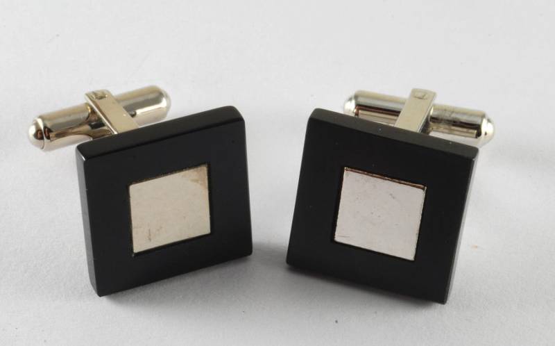 Vintage Sterling Silber Schwarz Onyx Hayward Manschette Link Paar Herren Schmuck Neue Alte Lager von CollectorsUtopia