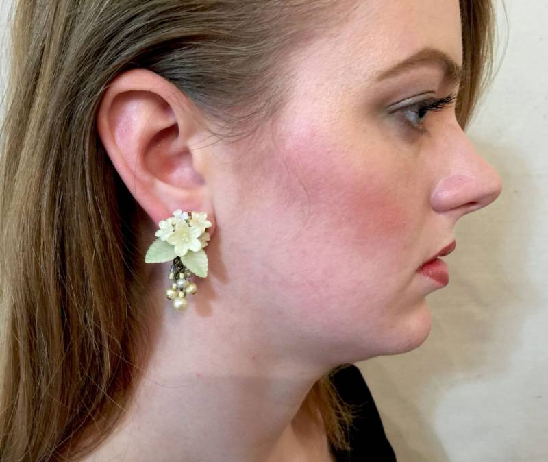 Cream & Pearls Braut Ohrringe Von Vintage Schmuck Designer Colleen Toland von ColleenToland