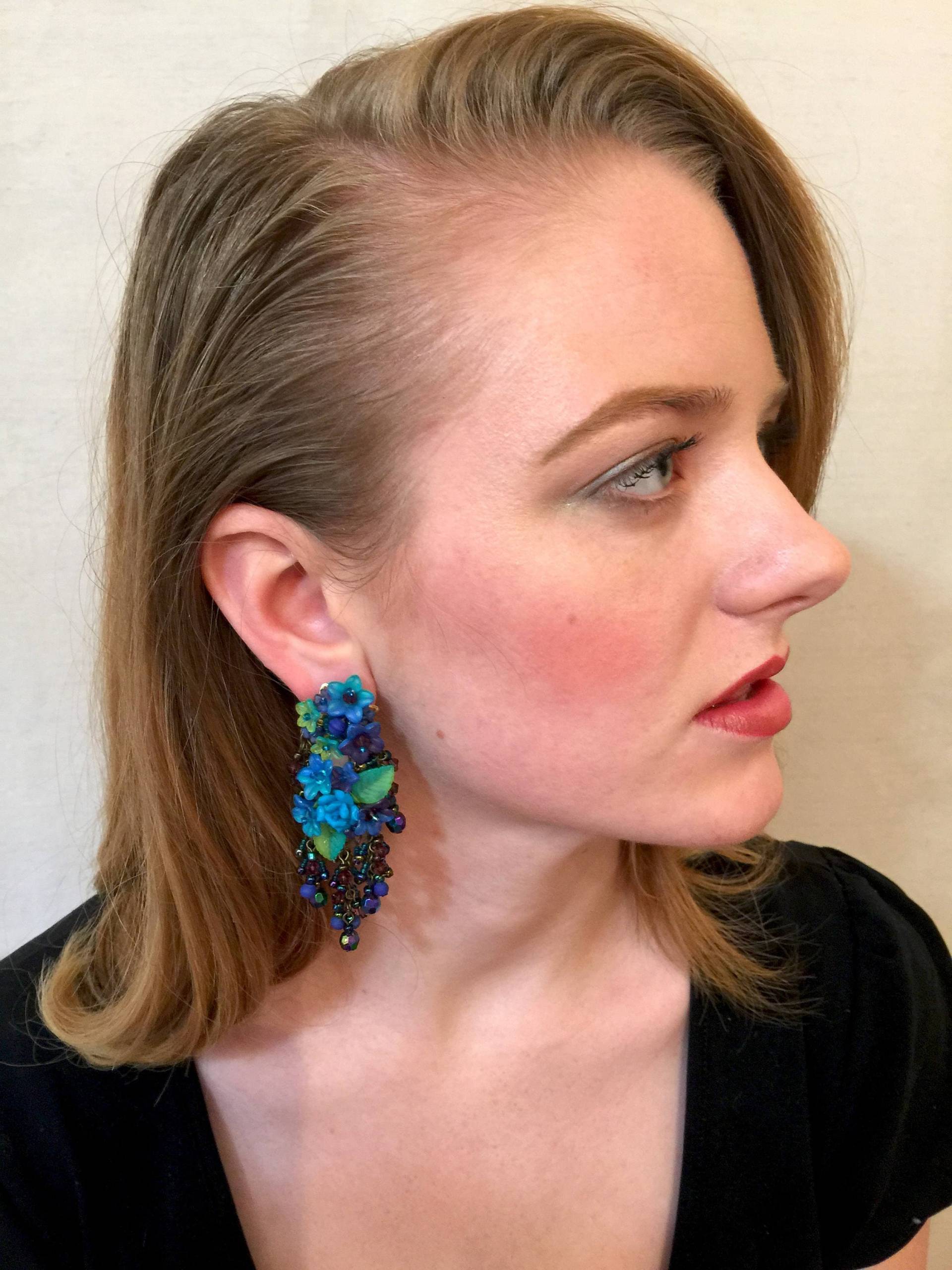 Wunderschöne Blau Grüne | Peacock Chandelier Ohrringe Der Vintage Schmuck Designerin Colleen Toland von ColleenToland