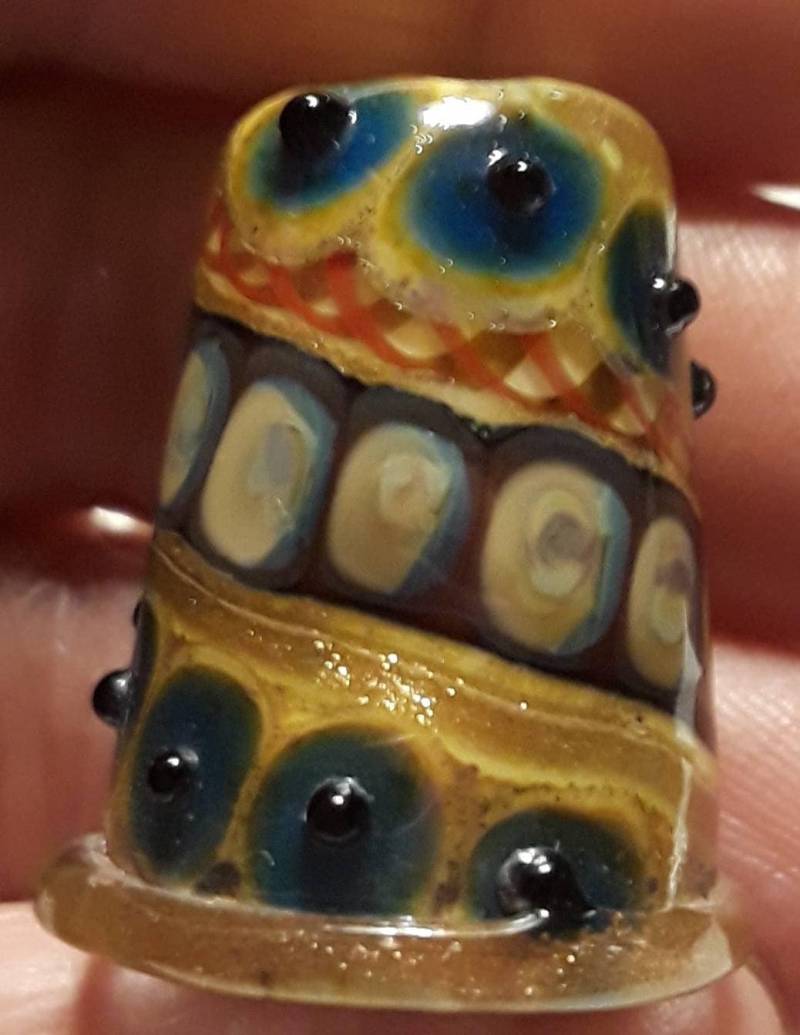 Handgemachte Lampwork Glas Thimble -Nachmittag in Mailand - Sra S105 von ColleensCreations
