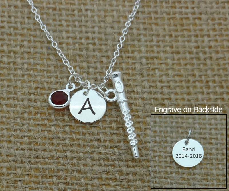 Flöten Halskette, Personalisierte Personalisiertes Schmuck, Kleines Mädchen Flöte Band Student Abschluss Geschenk von CollegeThings