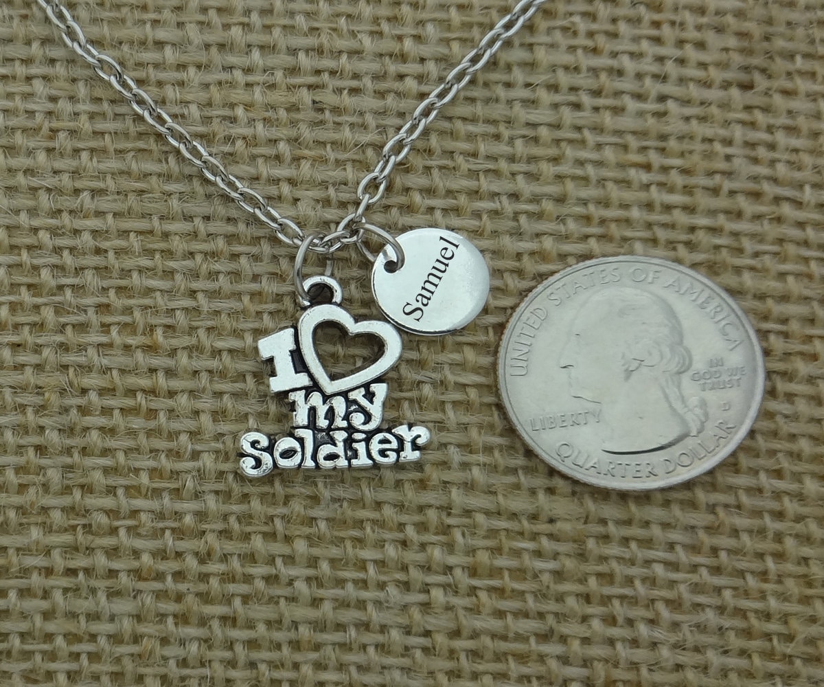 Ich Liebe Meine Soldat Halskette, Personalisierte Militär Armee Frau Halskette Schmuck von CollegeThings