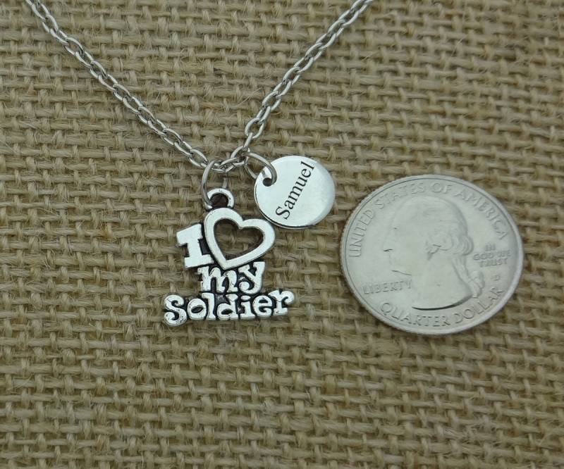 Ich Liebe Meine Soldat Halskette, Personalisierte Militär Armee Frau Halskette Schmuck von CollegeThings