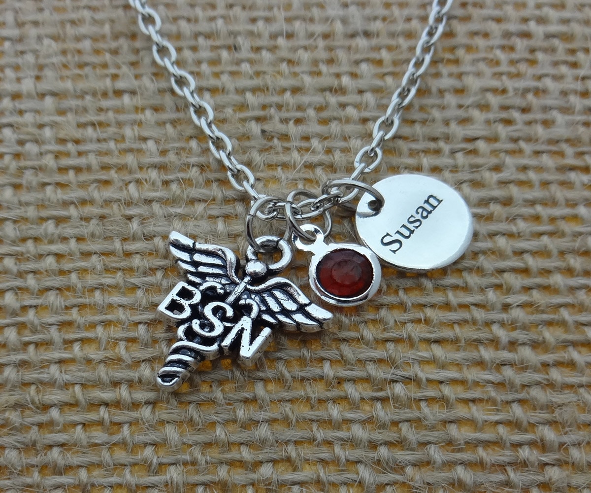 Personalisierte Bsn Bachelor Of Science Halskette, Krankenpflege Studenten Abschlussfeier Geschenke, Schmuck von CollegeThings