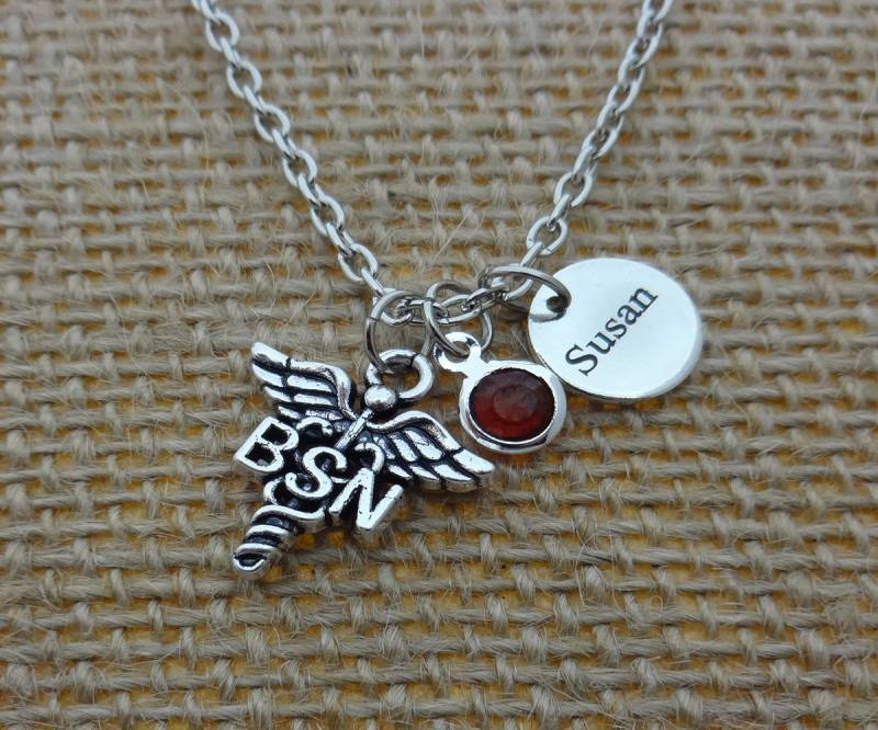 Personalisierte Bsn Bachelor Of Science Halskette, Krankenpflege Studenten Abschlussfeier Geschenke, Schmuck von CollegeThings